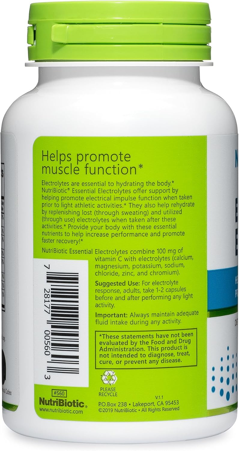 NutriBiotic Essential Electrolytes, 100 Capsules - görsel 2