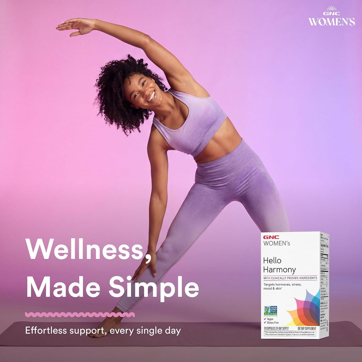 GNC Women's Hello Harmony – Hormonal Support Supplement for Mood, Skin and Stress Management (90 Capsules) - görsel 5