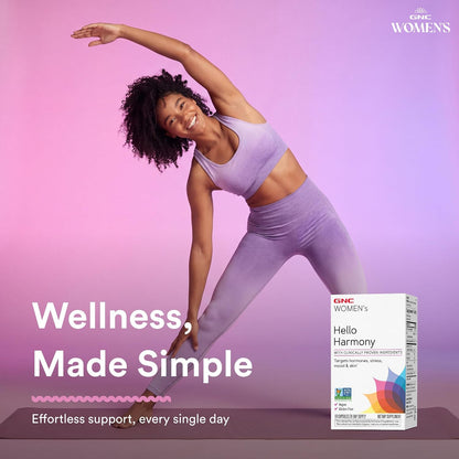 GNC Women's Hello Harmony – Hormonal Support Supplement for Mood, Skin and Stress Management (90 Capsules)