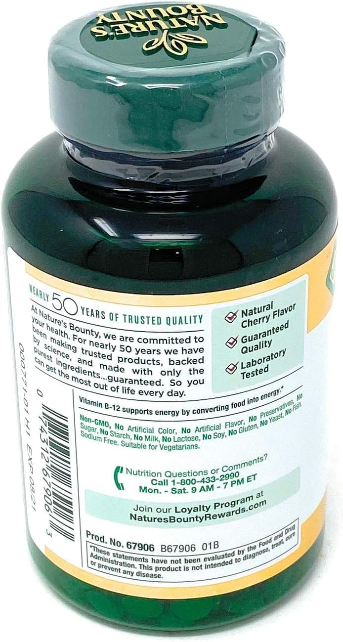 Nature's Bounty Vitamin B12 2500 µg, 300 Sublingual Tablets - görsel 3