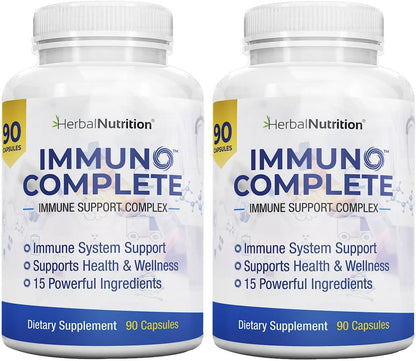 Immune Support Supplement with Vitamin C, D, Zinc and Elderberry - 270 Capsules