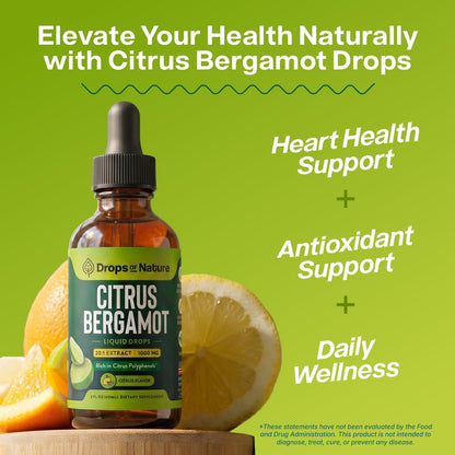 Citrus Bergamot Extract 20:1 – Vegan, Non-GMO, Gluten-free Liquid Supplement (Citrus, 60ml)