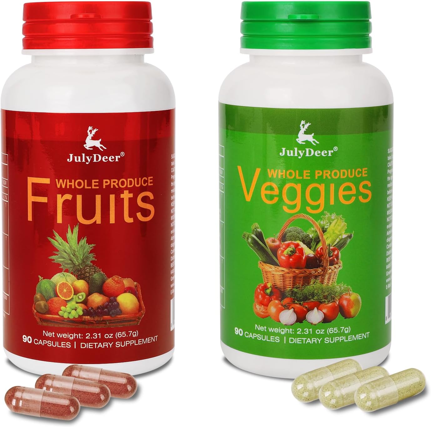 JulyDeer Fruit Supplement – 90 Vegetarian Capsules – 16 Whole Fruits Blend - görsel 8