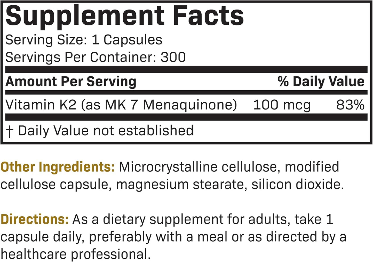 Futurebiotics Vitamin K2 as MK-7 100 mcg, Supports Strong Bones – Non-GMO, 300 Vegetarian Capsules - görsel 6