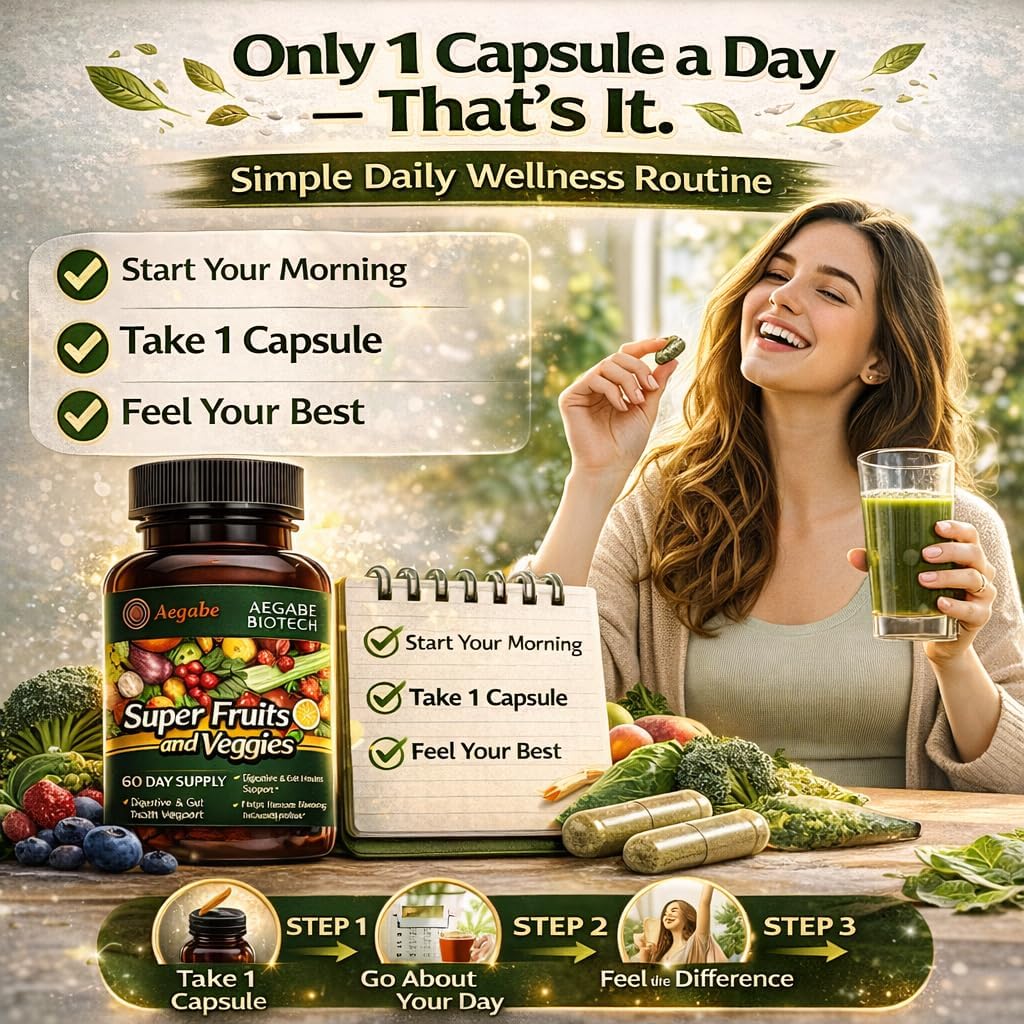 Super Fruits and Vegetables Food Supplement – 36 Whole Foods, 60-Day Supply - görsel 6