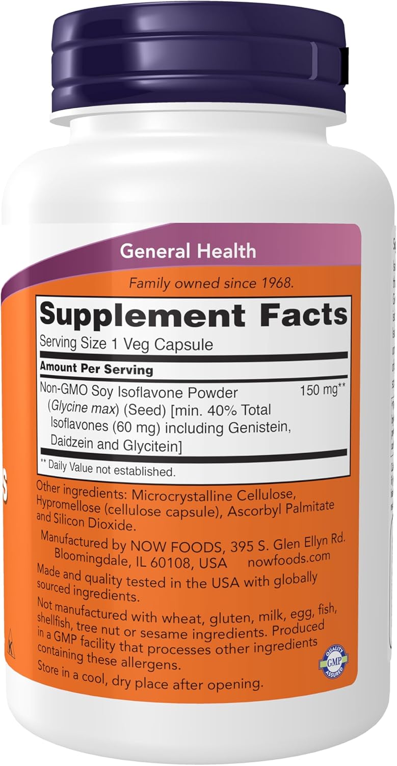 NOW Foods Soya Isoflavones, 60 mg, 120 Vegan Capsules - görsel 2