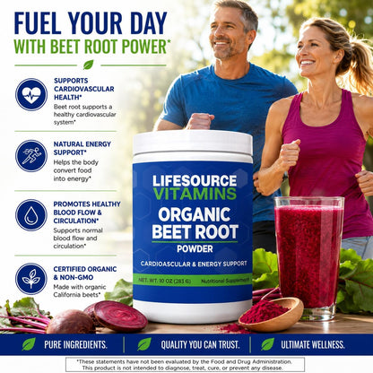 LifeSource Vitamins Beetroot Powder - Organic 283g (57 Servings)