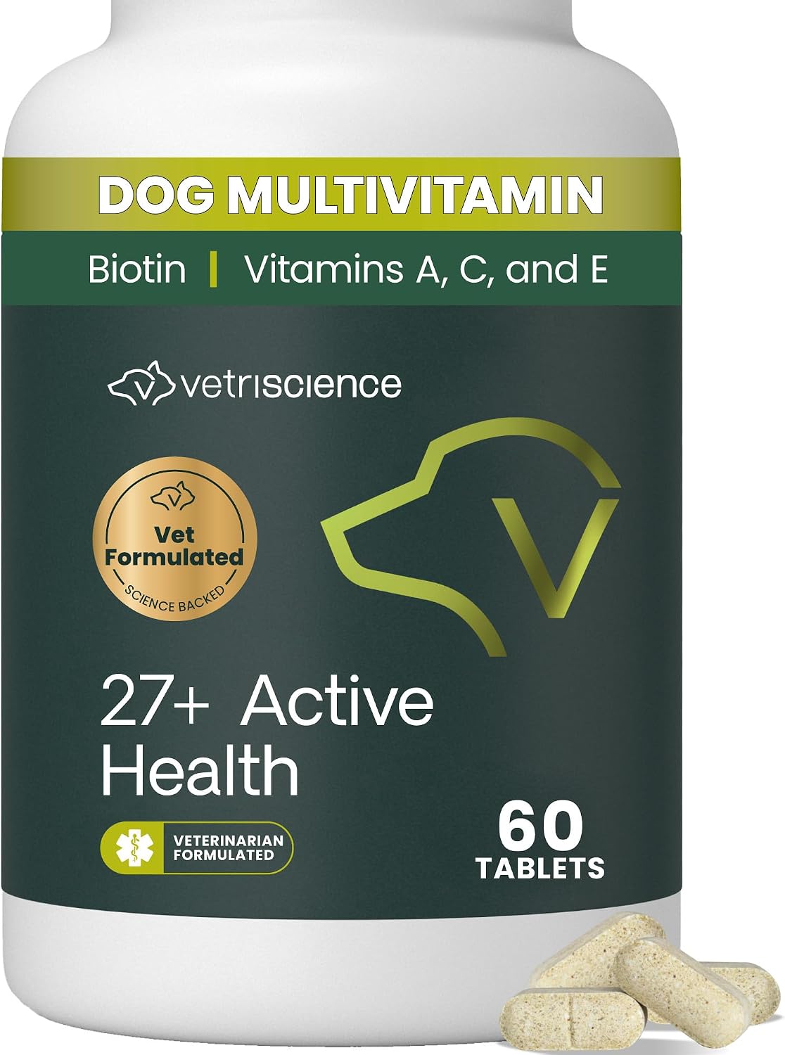 VetriScience Senior 27+ Active Health Chewable Tablets – Daily Multivitamin for Senior Dogs - görsel 1