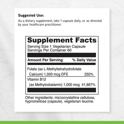 DAVINCI Labs - 5-MTHF/B12 MC 2000 - 60 Capsules