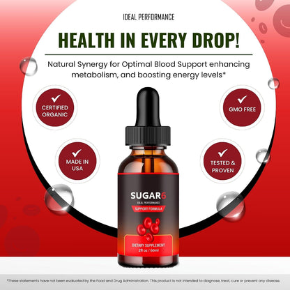 Sugar6 Drops, Sugar 6 Blood Support Supplement Liquid Drops - Maximum Strength, Sugar 6 Health and Wellness All Natural Advanced Formula Drops, Sugar 6 Liquid Drops Reviews (1 Pack)