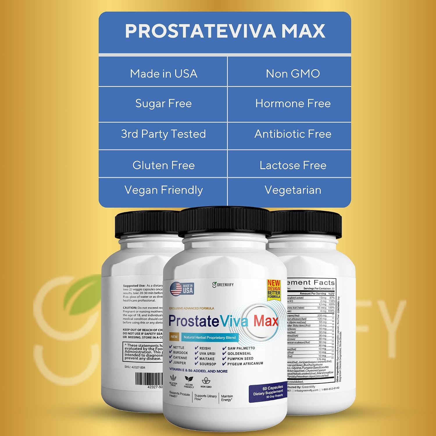 ProstateViva Max Prostate Support Supplements for Men - High Potency All-Natural Formula (60 Capsules) - görsel 3