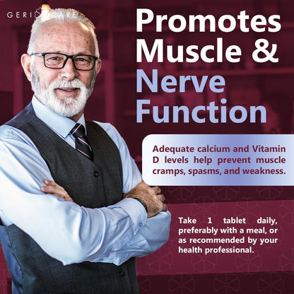 GeriCare Vitamin D-3 (400 IU) & Calcium (25 mg) Tablets – 100 Tablets