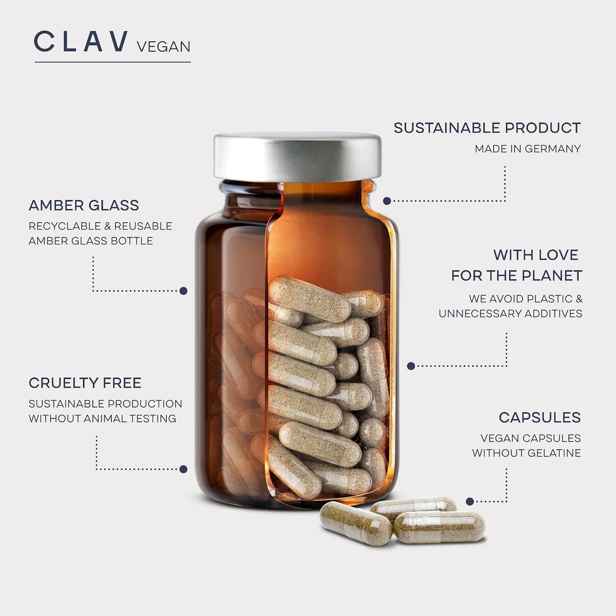 CLAV Pomegranate Extract 1000mg - 40% Ellagic Acid - Vegan Supplement for Heart & Joint Support - 60 Capsules - görsel 7