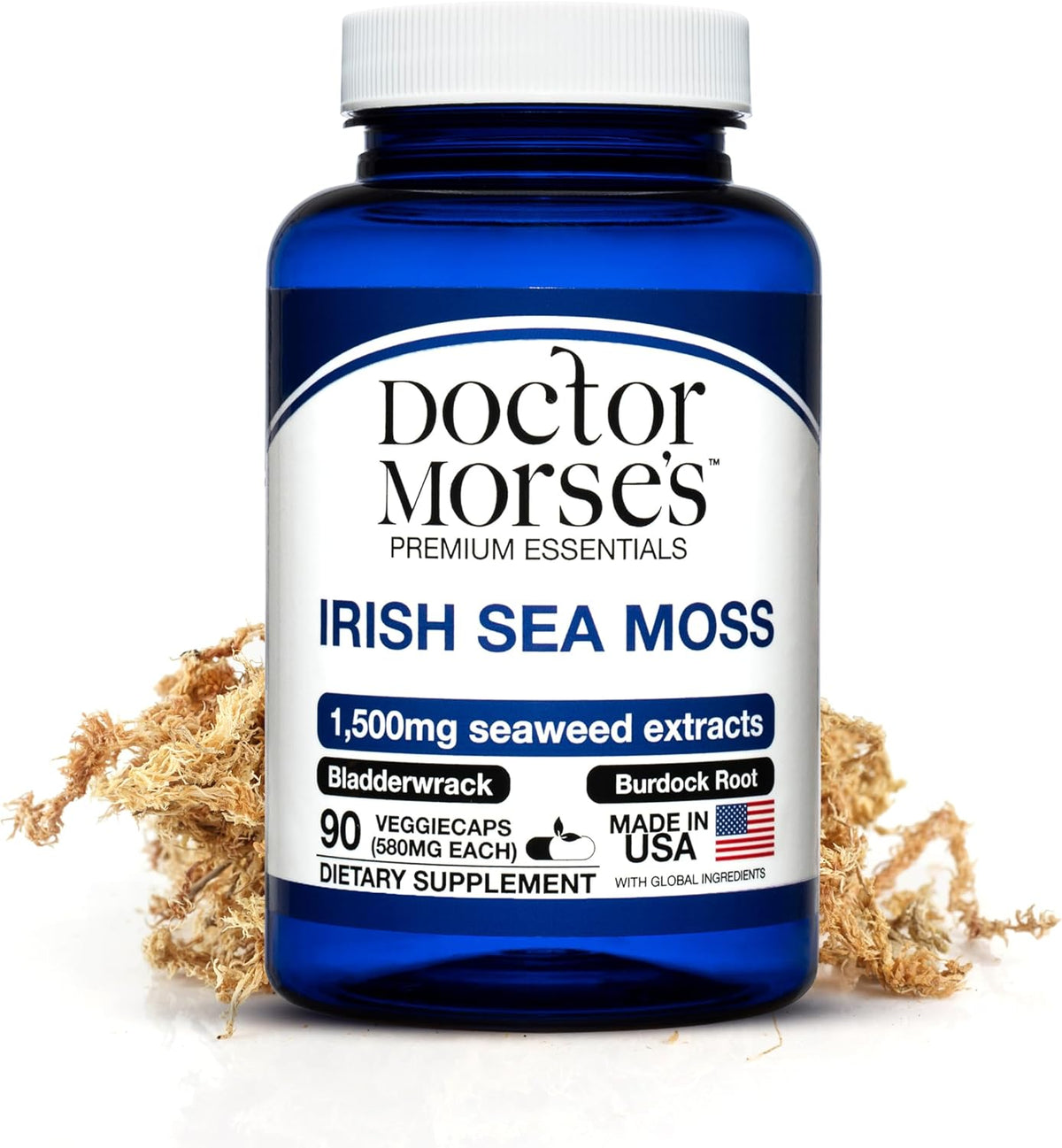 Doctor Morse's Irish Sea Moss Advanced Food Supplement – 1500mg Sea Moss Capsules with Bladderwrack and Burdock Root - görsel 1