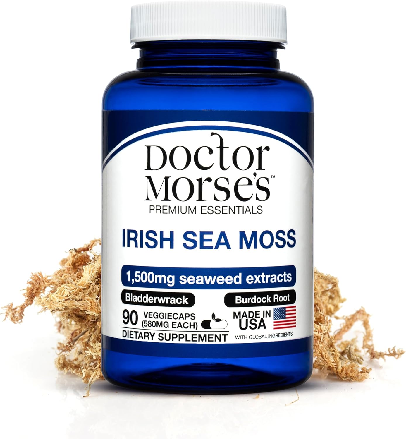 Doctor Morse's Irish Sea Moss Advanced Food Supplement – 1500mg Sea Moss Capsules with Bladderwrack and Burdock Root - görsel 1