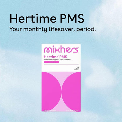 MIXHERS Hertime PMS - Supports a Healthy Menstrual Cycle - with Minerals, Peony Roots, Siberian Ginseng - Sugar-Free - 15 Sachets - Coconut Lime