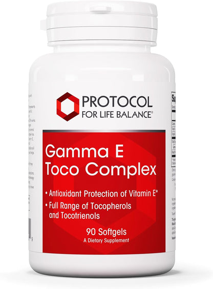 Gamma E Toco Complex - Vitamin E 300mg with Tocotrienols - Antioxidant & Immune Support - 90 Softgels