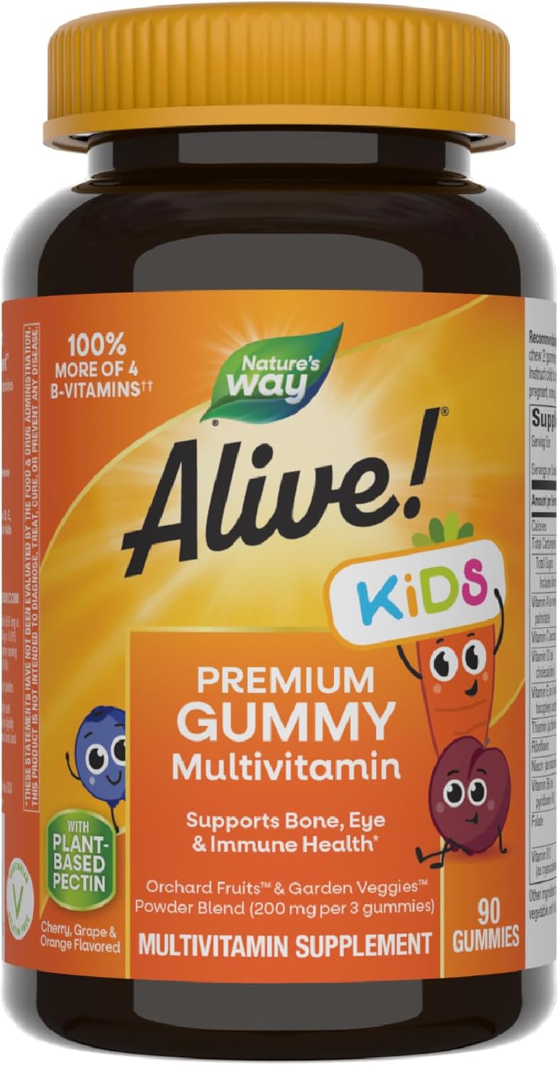 Nature's Way Alive! Children's Premium Gummy Multivitamin, Gluten-free, Made with Pectin, 90 Gummies - görsel 1