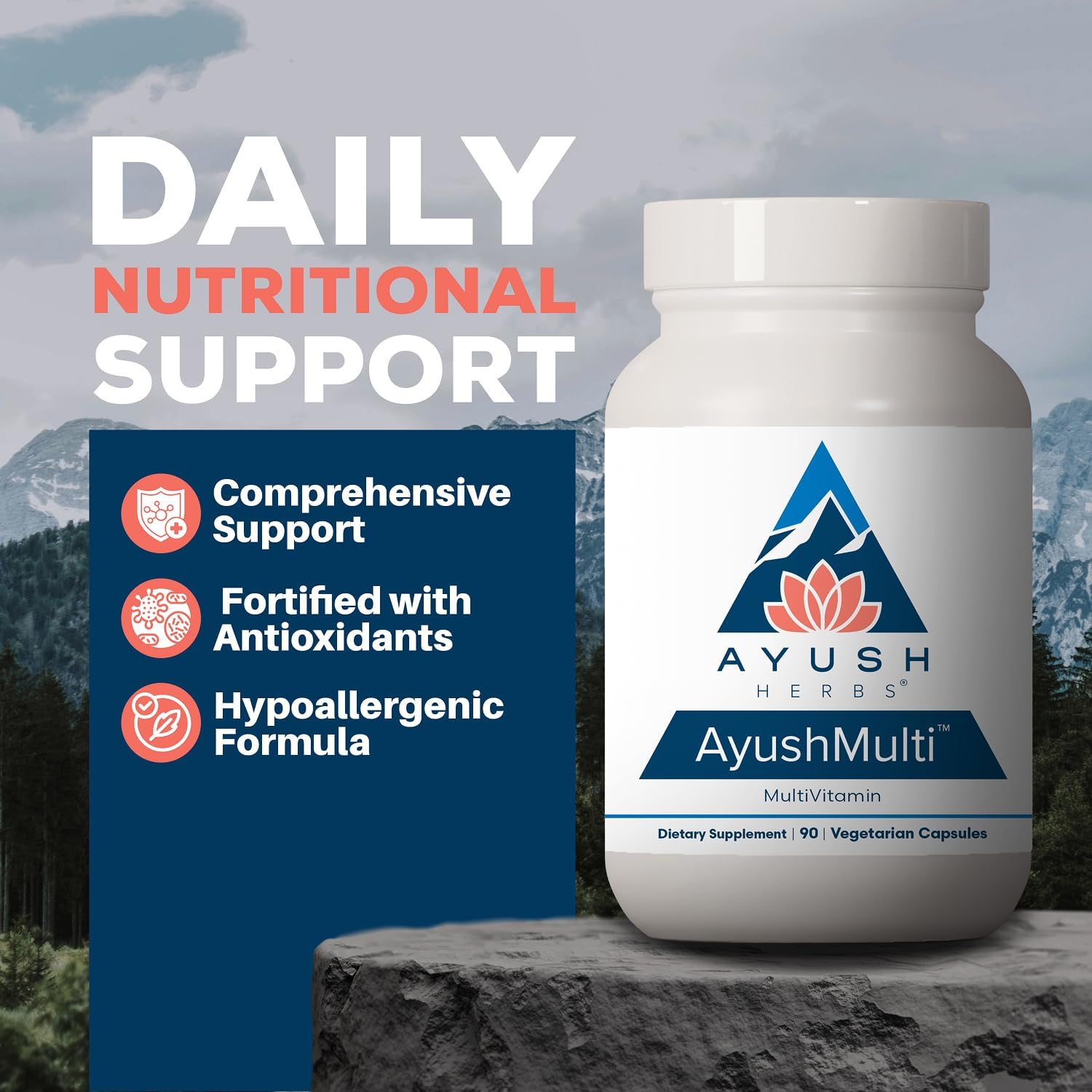 Ayush Herbs Ayush Multi - Multivitamin with Iodine & Zinc for Men & Women, 90 Capsules - görsel 2