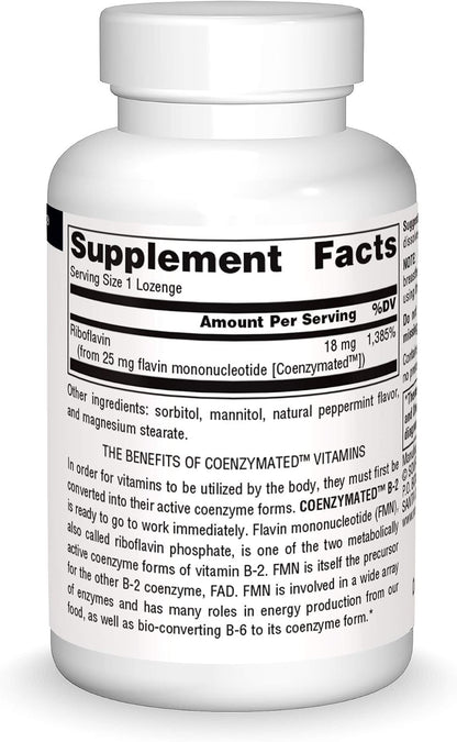 Source Naturals Coenzymated B-2 Lozenges 25mg, 60 Lozenges