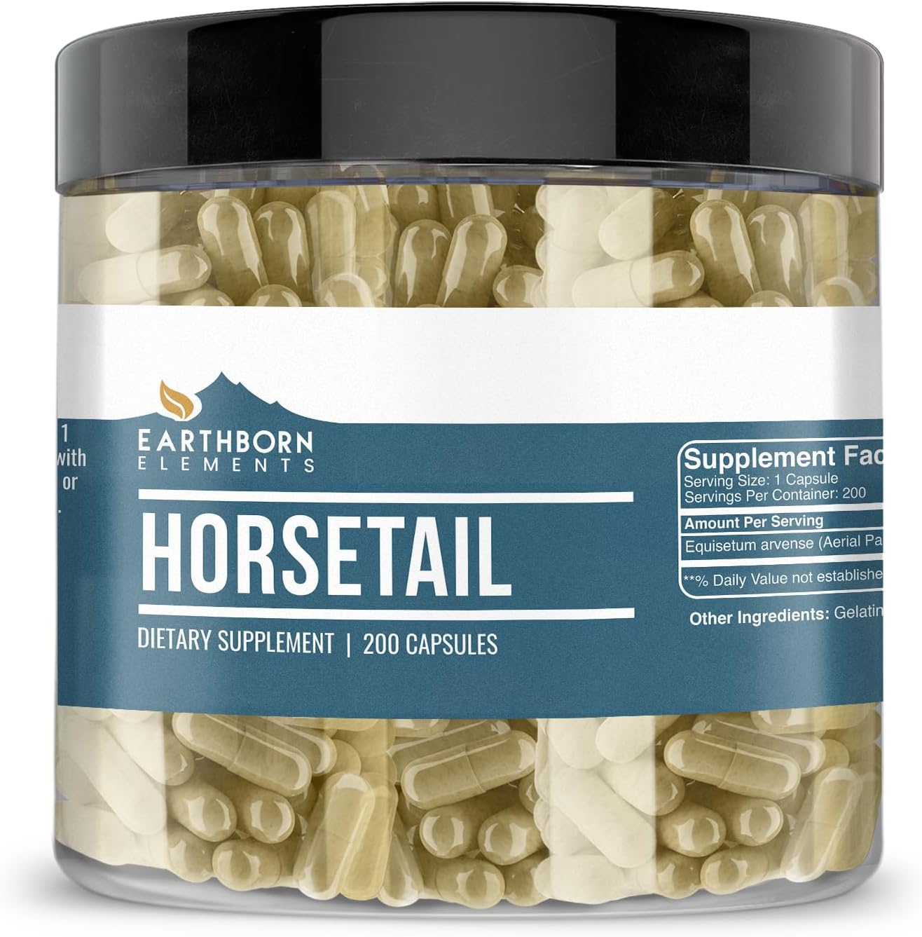Earthborn Elements Horsetail 200 Capsules, Pure & Undiluted, No Additives - görsel 1