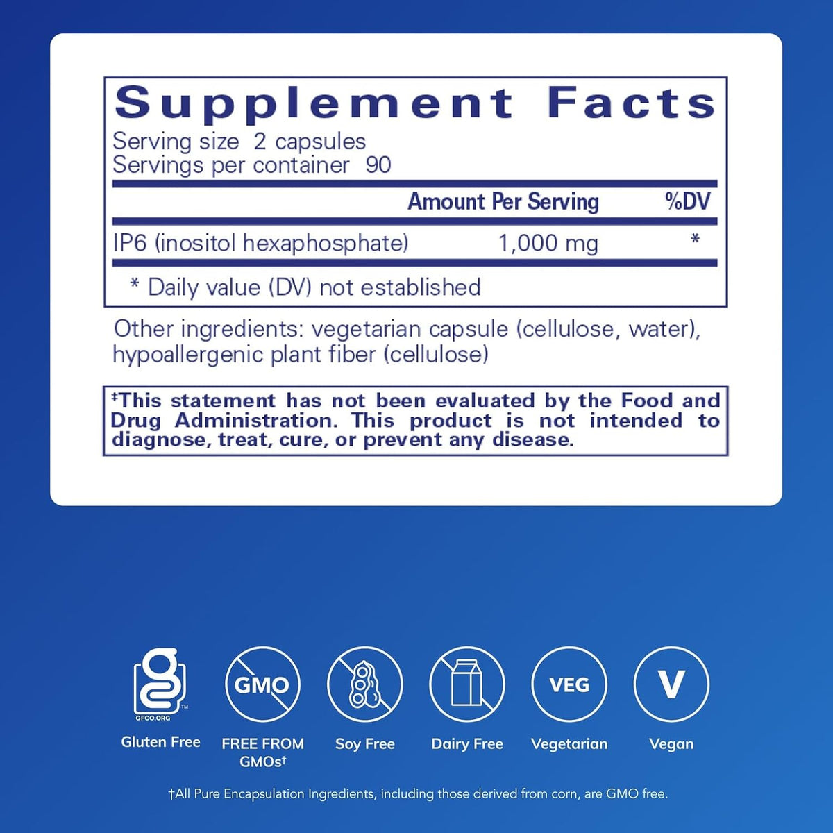 Pure Encapsulations IP6 (Inositol Hexaphosphate) - 180 Capsules - görsel 2