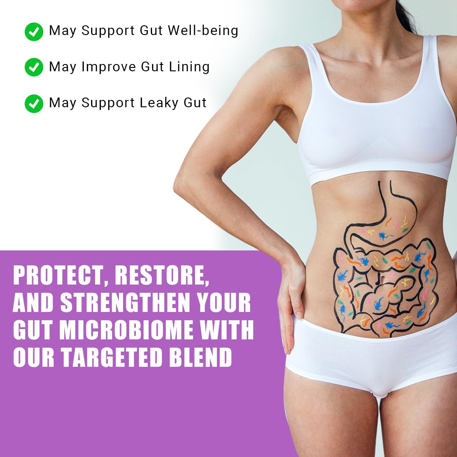 Ancient Bliss Leaky Gut Supplement – L-Glutamine Capsules with Blessed Thistle & Hydrangea Root – Vegan, Non-GMO – 60 Capsules - görsel 4