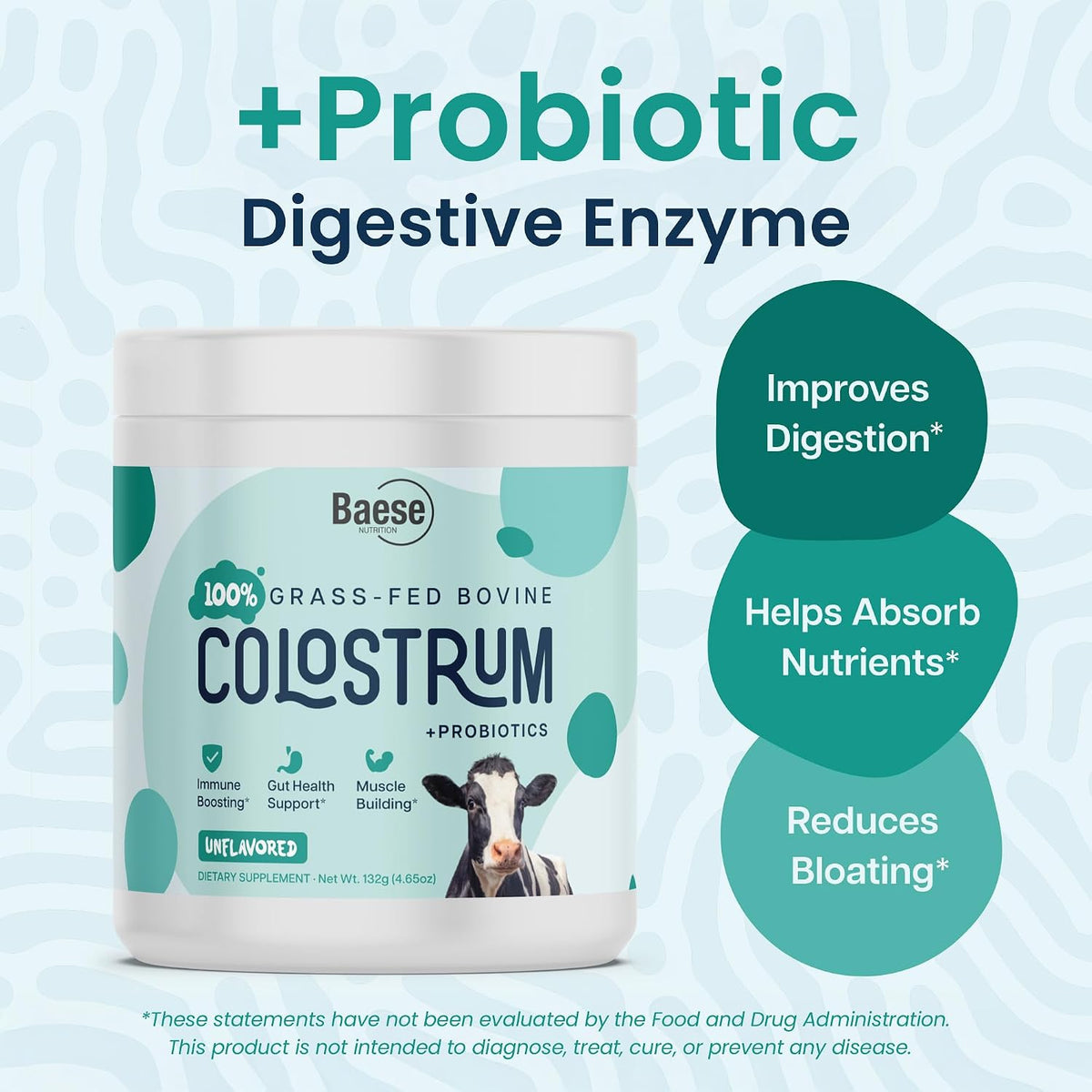 4000mg 800 IgG Grass Fed with Probiotics Bovine Colostrum Powder Supplement for Kids & Adults with Immunoglobulins (132 g, Unflavoured) - görsel 6