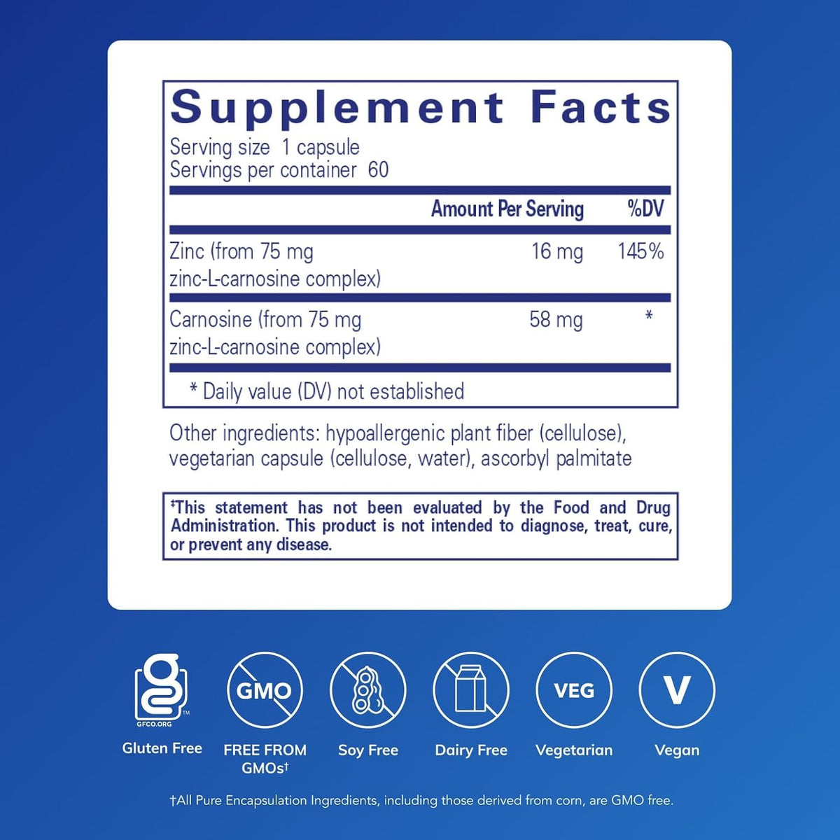 Pure Encapsulations Peptic-Care - Zinc-L-Carnosine - Gut Health & Antioxidant Supplement - Vegan & Gluten-Free - 60 Capsules - görsel 2