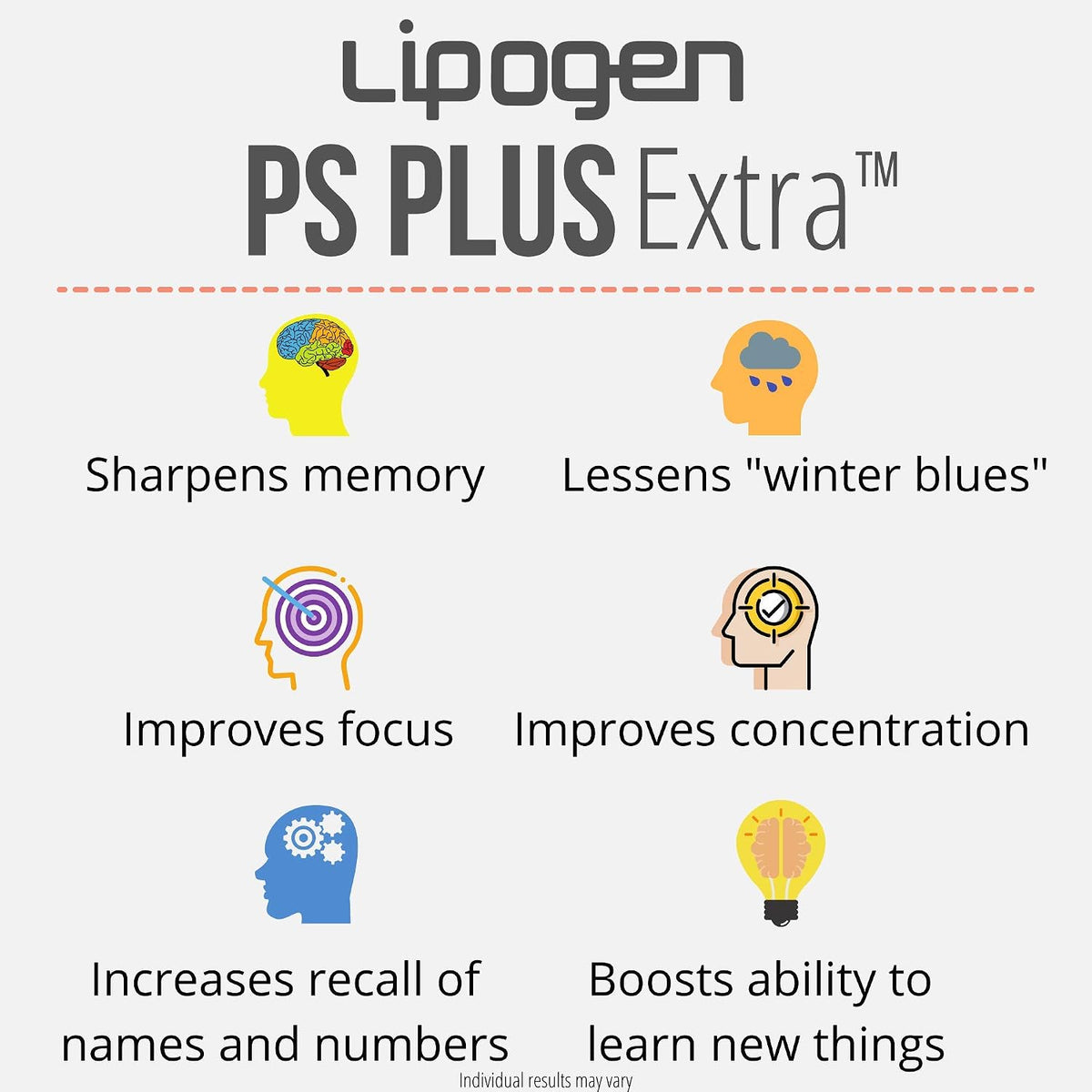 Lipogen PS Plus Extra Brain Booster – 133mg Phosphatidylserine, 30 Softgels - görsel 4
