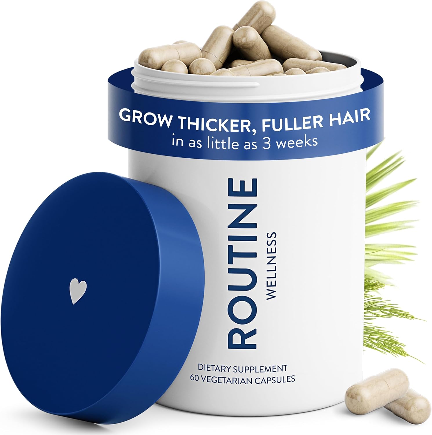Routine Wellness Hair Growth Supplement with Biotin – Clinically Tested for Thicker, Fuller-Looking Hair (60 Capsules) - görsel 1