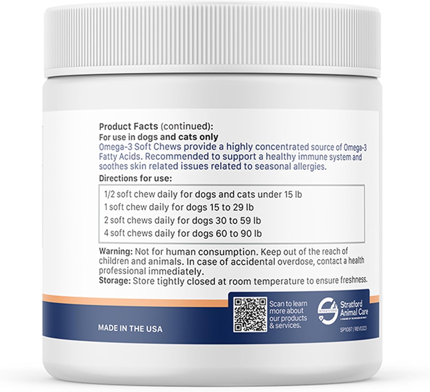 Stratford EZ Chew Omega 3 Fatty Acid Soft Chew Max Strength - Dog Omega 3 Supplement - Soft Chew Treats with Fish Oil for Dogs - Small and Medium Dogs - 60 Soft Chews - görsel 2