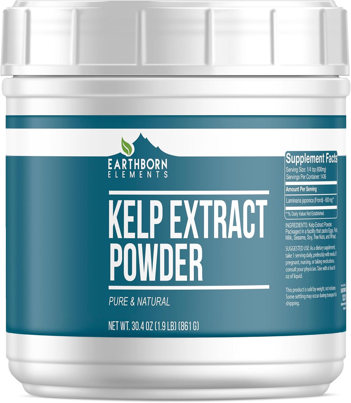Earthborn Elements Kelp Extract Powder 1.1 lb, Pure & Natural, Superfood - görsel 4