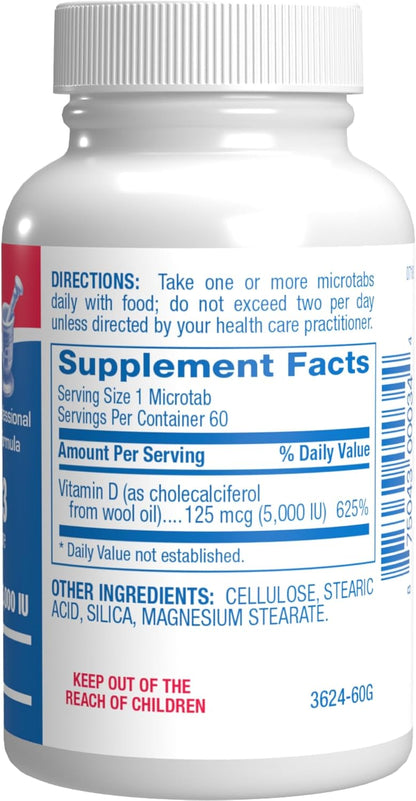 High Strength Vitamin D3 5000 IU - Clinical Formula Vitamin D Supplement for Men and Women