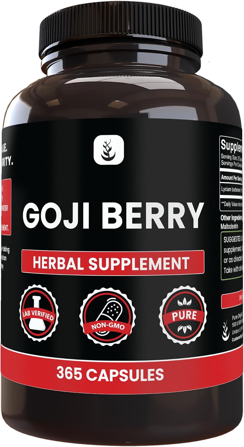 PURE ORIGINAL INGREDIENTS Goji Berry - 365 Capsules - görsel 1