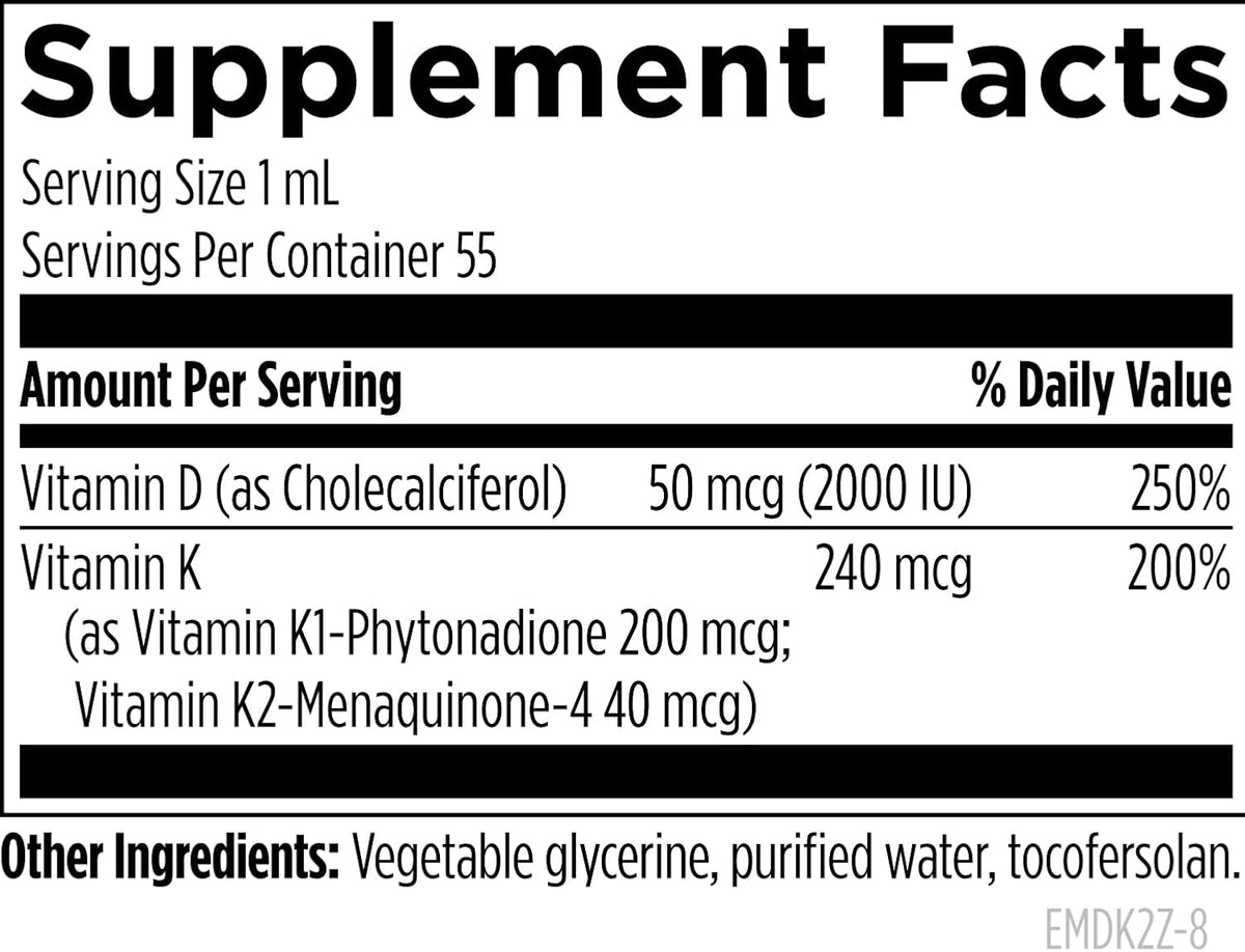 Designs for Health Emulsi-D3 Synergy - Emulsified Vitamin D3 + K2 Liquid Drops - görsel 2
