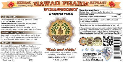 Hawaii Pharm Strawberry (Fragaria vesca) Liquid Extract, 118 ml (Pack of 15)