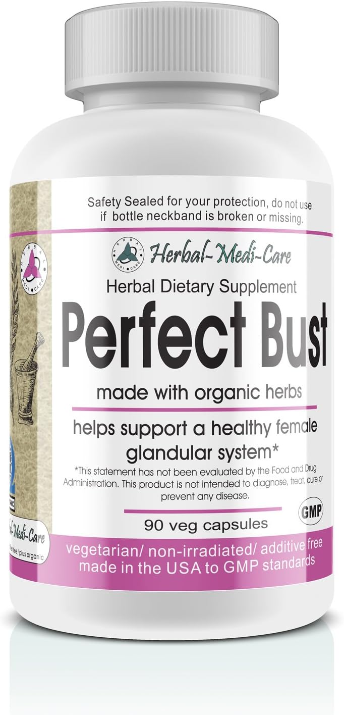 Herbal-Medi-Care Whole Food Perfect Bust (Breast Health) Vegetarian Capsules; 90-Count, Made with Organic - görsel 1