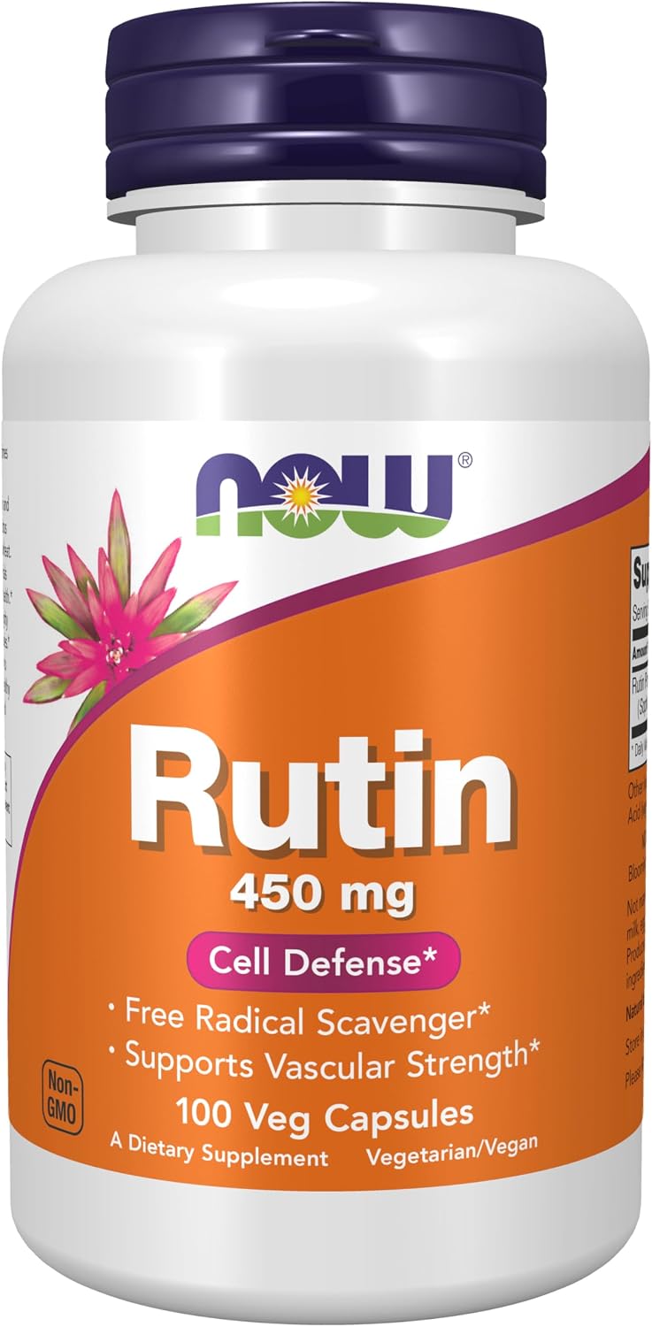NOW Foods Rutin 450 mg, 100 Vegetable Capsules - görsel 1