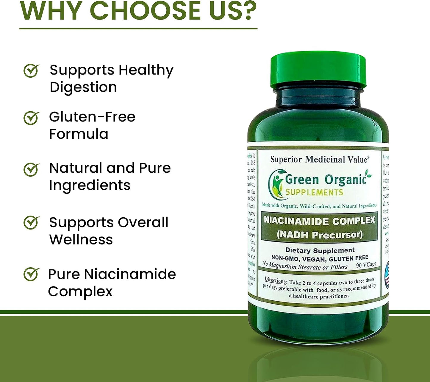 Green Organic Supplements Niacinamide Complex – Non-GM, Gluten-free (Single) - görsel 4