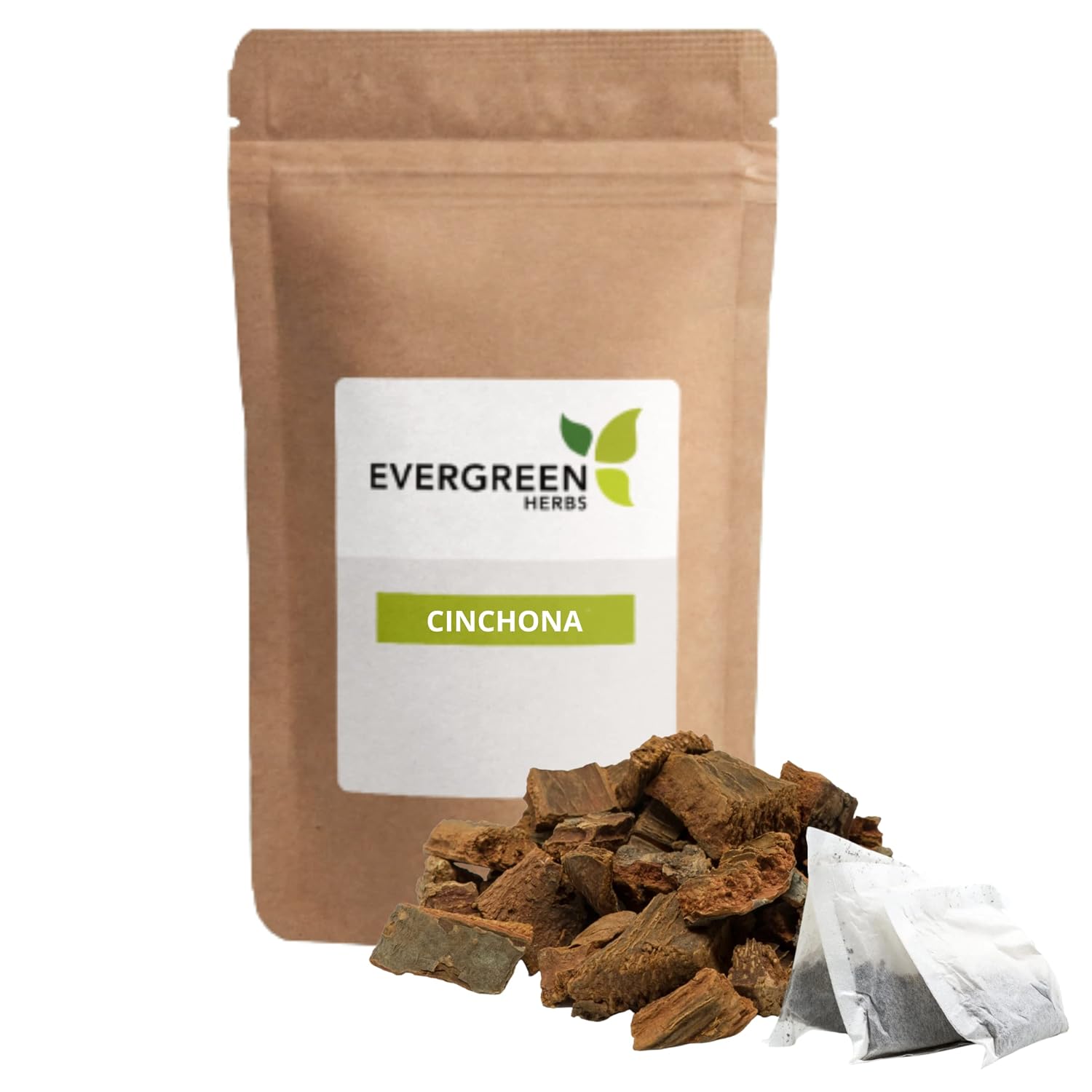 Evergreen Herbs Cinchona Bark Tea Bags - Resealable Stand Up Pouch, 227 g - görsel 1