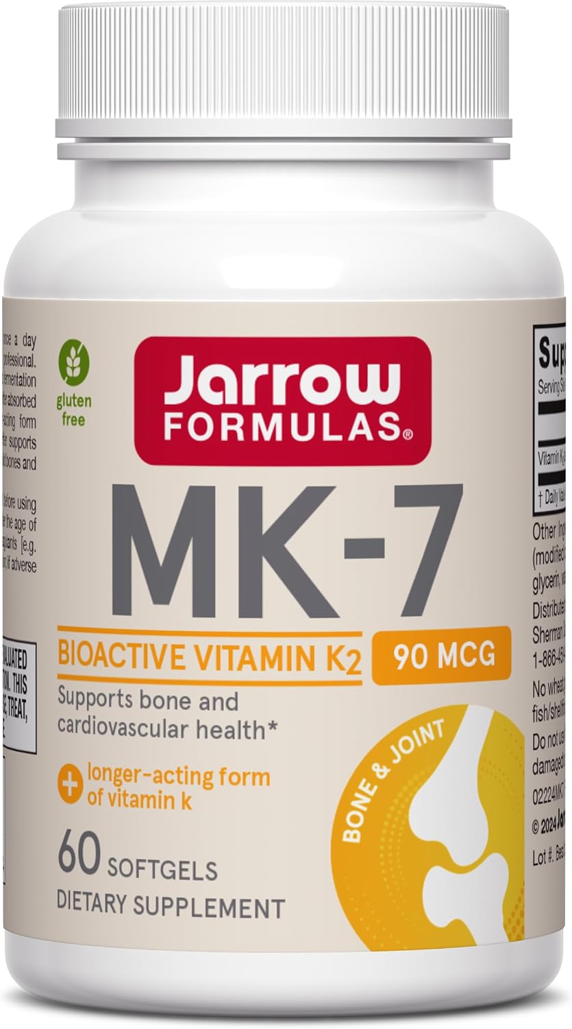 Jarrow Formulae MK-7 90 mcg – Bioactive Vitamin K2 Supplement for Normal Bones and Blood Clotting - görsel 1