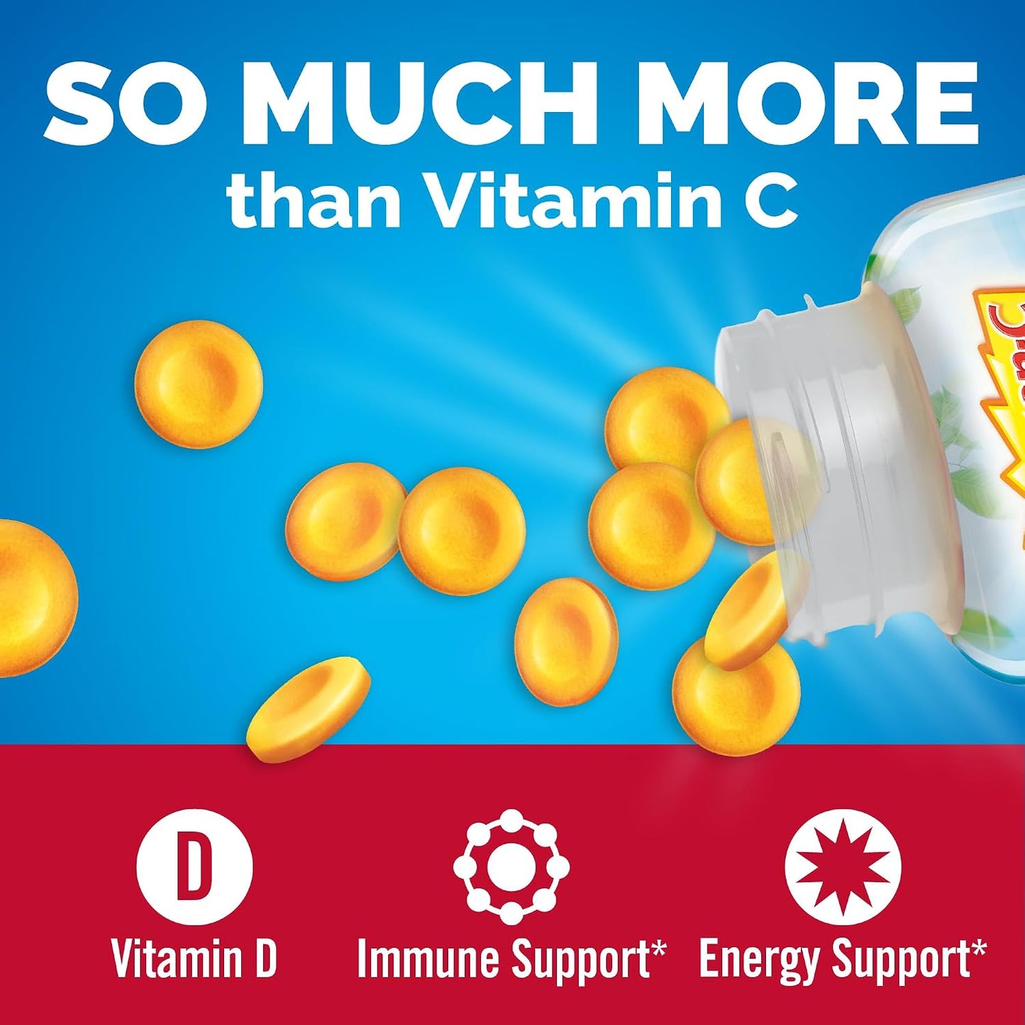 Emergen-C Immune+ Chewables 1000mg Vitamin C with Vitamin D - Orange Blast - 42 Count - görsel 2