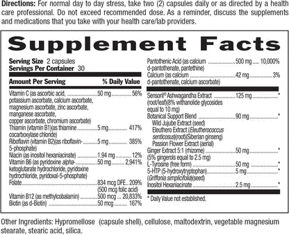 Country Life Stress Shield – Stress & Tension Relief Supplement with Ashwagandha & B-Vitamins, 60 Capsules