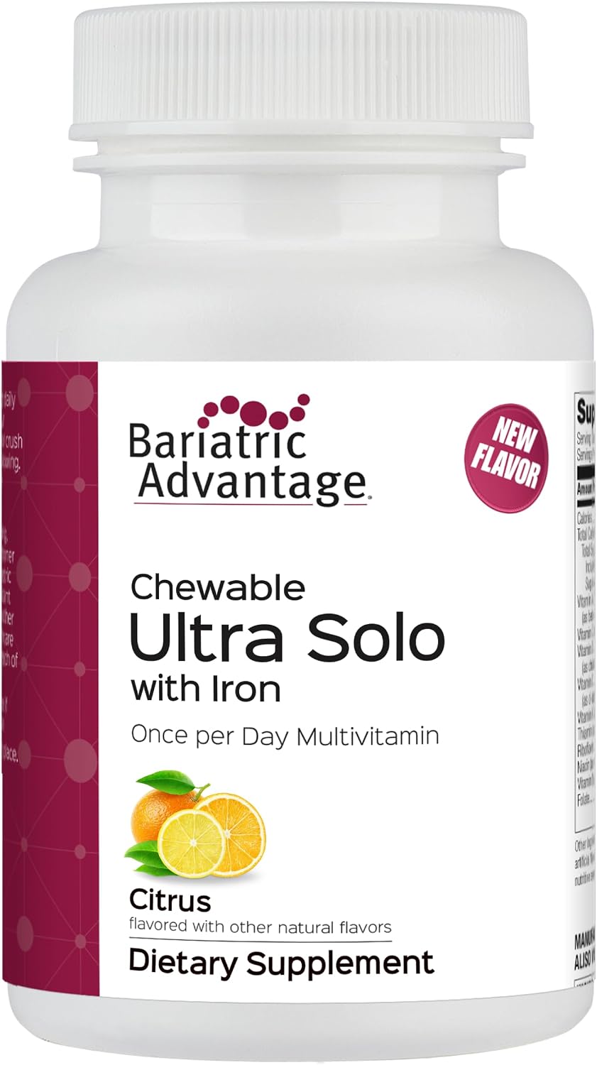 Bariatric Advantage Chewable Ultra Solo with Iron - Daily Multivitamin for Bariatric Patients - Citrus - 90 Tablets - görsel 8