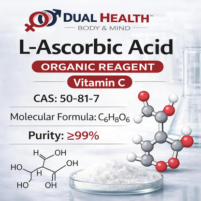 Ascorbic Acid (454 g) Pure Vitamin C Powder - Non-GMO, High Potency, Fine Crystals