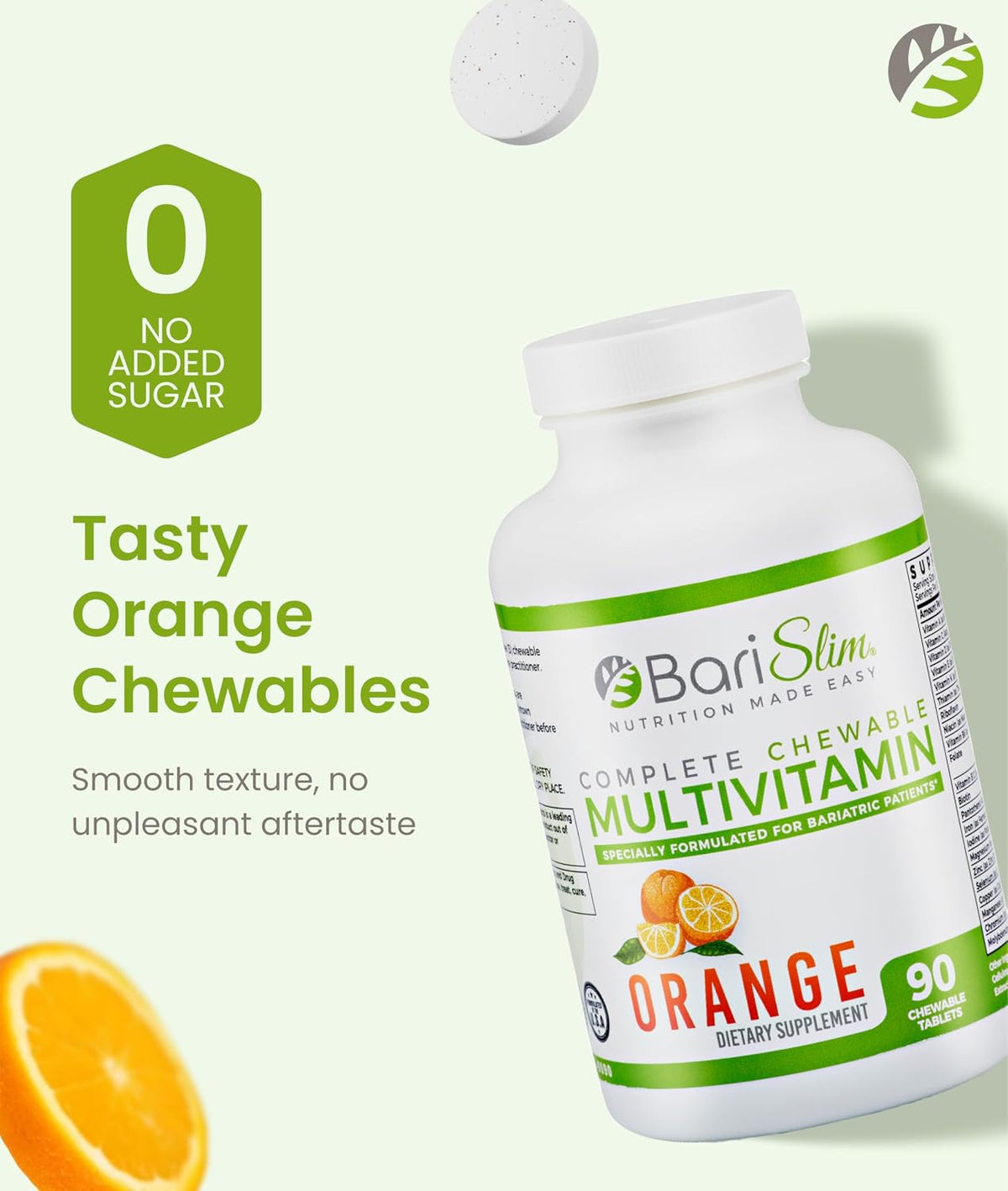 BariSlim Complete Chewable Bariatric Multivitamin - 45 mg Iron - Post Weight Loss Surgery Support - Mixed Berry - 90 Tablets - görsel 4