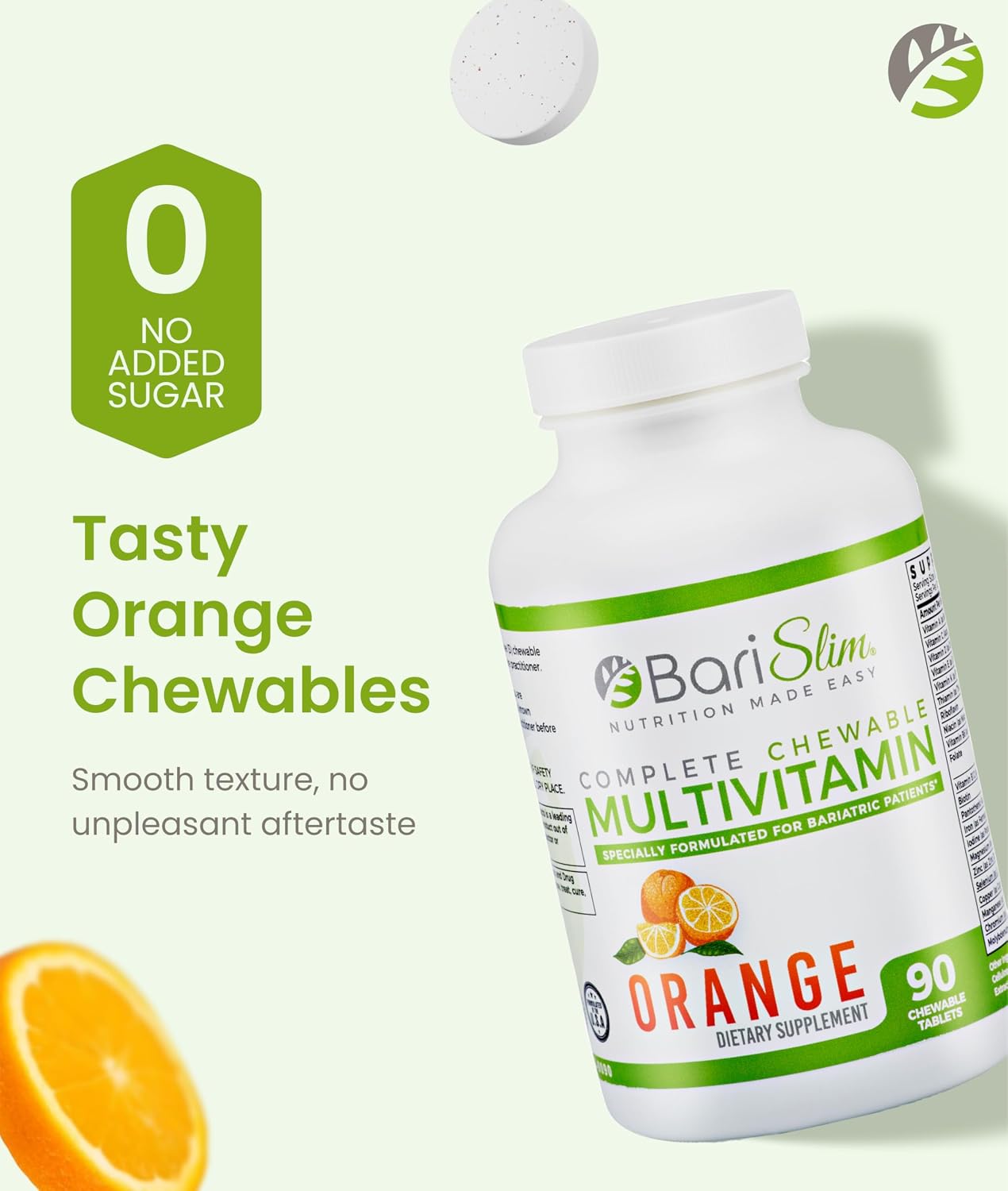 BariSlim Complete Chewable Bariatric Multivitamin - 45 mg Iron - Post Weight Loss Surgery Support - Mixed Berry - 90 Tablets - görsel 4