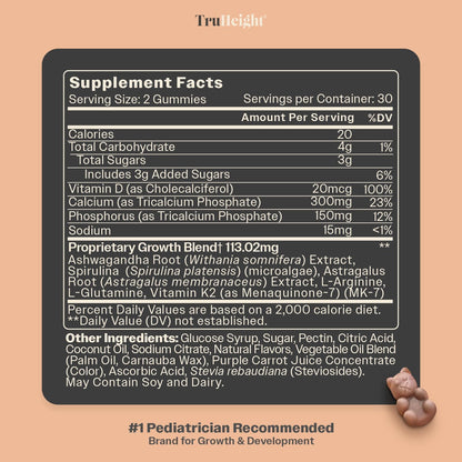 TruHeight Growth Gummies (Watermelon) – Natural Growth Support for Children and Teenagers