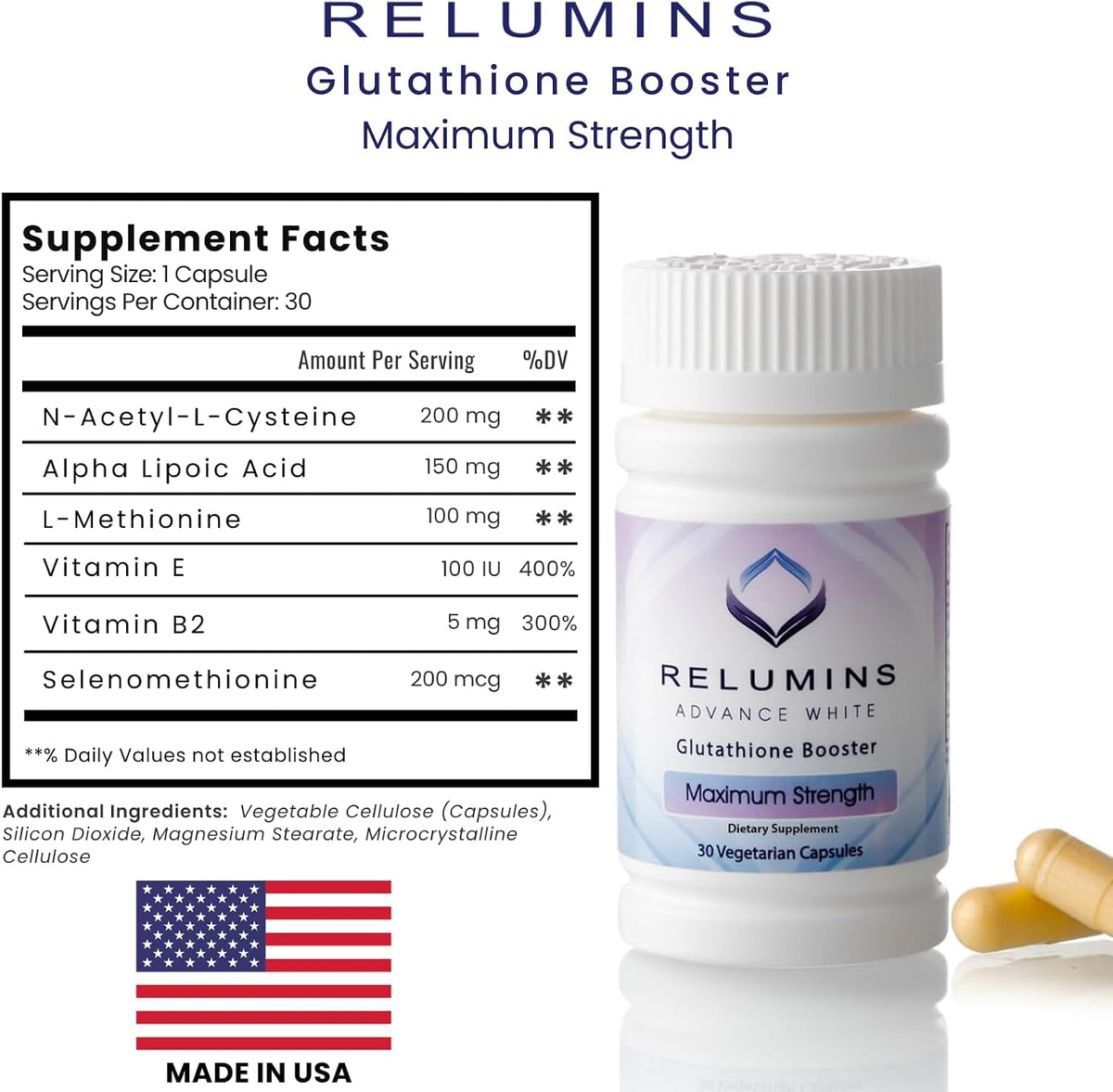 Relumins Advanced Vitamin C MAX Complex and Glutathione Booster Nutrient Capsules Set – Advanced Formula for Radiant Look, Enhanced Absorption, Food Supplement, 2-Piece Capsule Set - görsel 9
